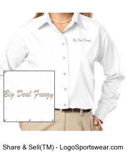 Ladies Long Sleeve Stain Release Poplin Design Zoom